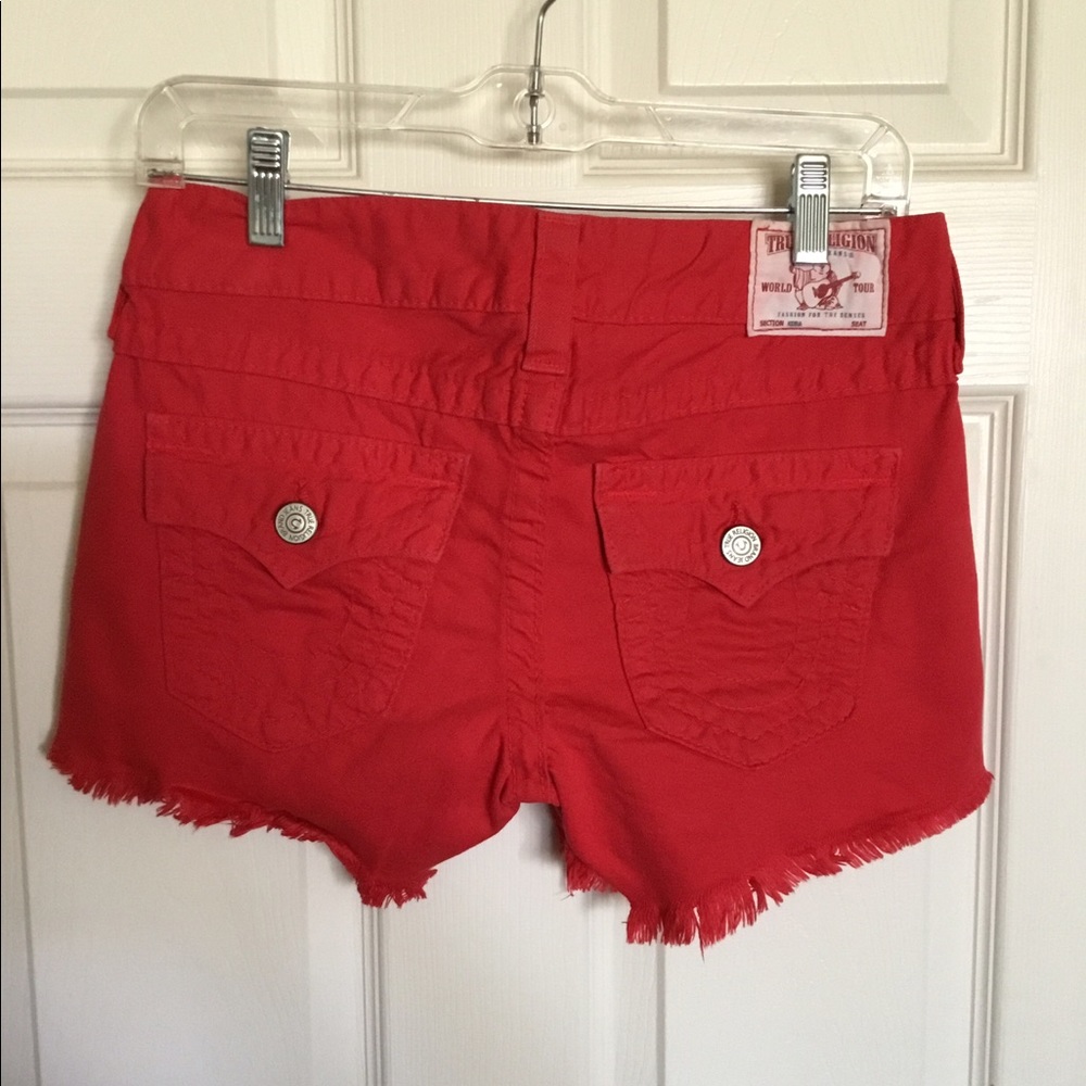 True religion Kiera red shorts size 26